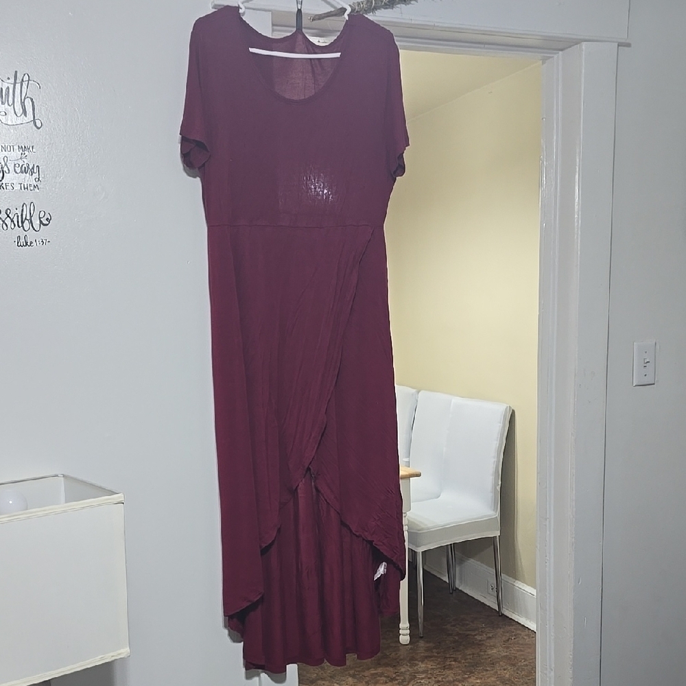 AYIFU Casual Comfortable Burgundy Women's Dress